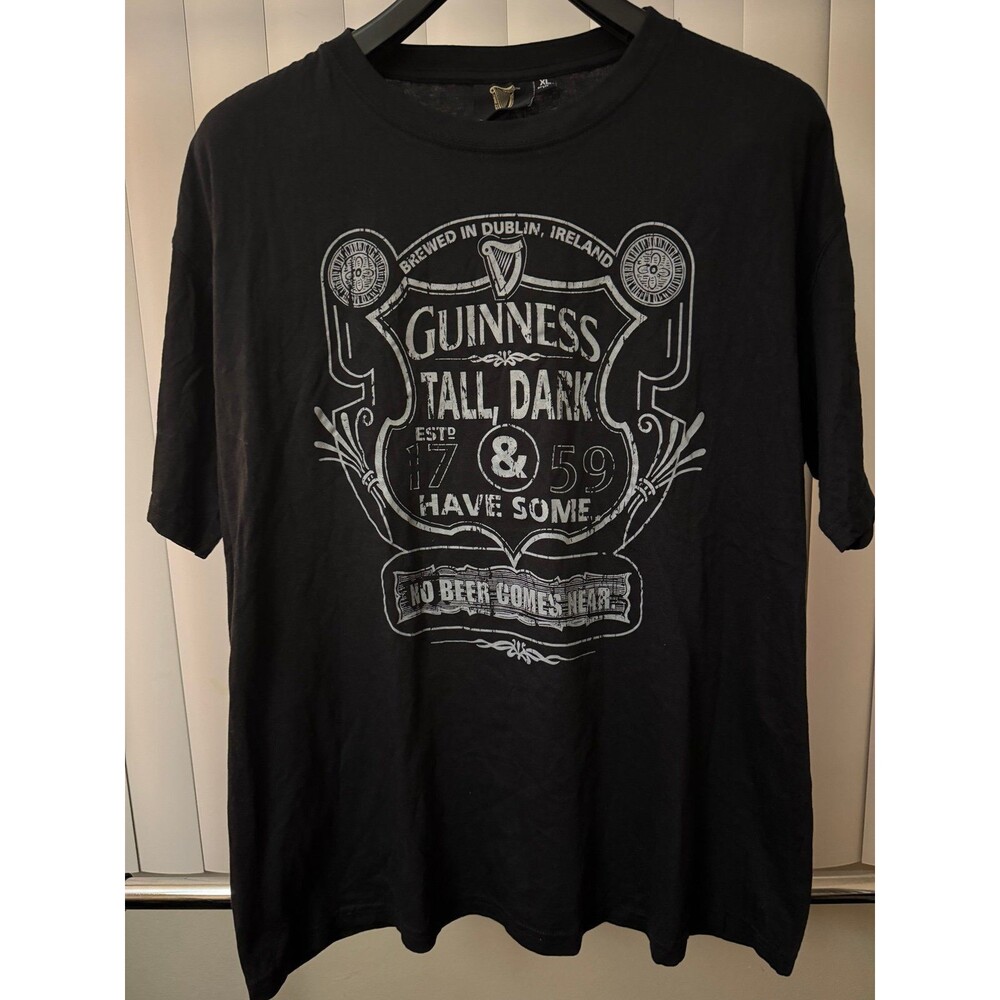 Men’s Guinness “Tall, Dark & Have Some” Black T-shirt Size X-large